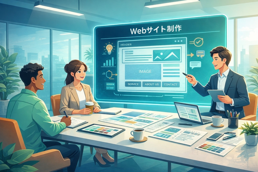 HP作成の依頼の様子